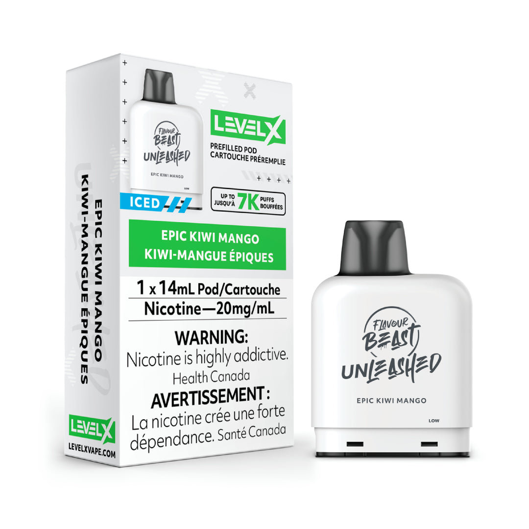 Epic Kiwi Mango - Flavour Beast Unleashed Level X Pod 14mL [Federal Stamp]