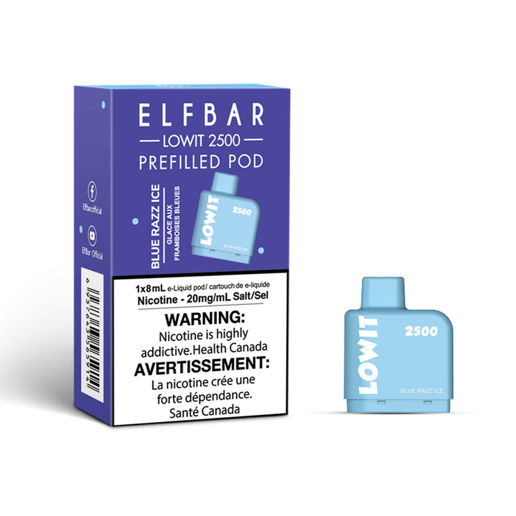 Blue Razz Ice - Elf Bar Lowit 2500 Puff Disposable Pre-Filled Pod
