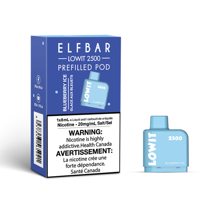 Blueberry Ice - Elf Bar Lowit 2500 Puff Disposable Pre-Filled Pod [Discontinued]