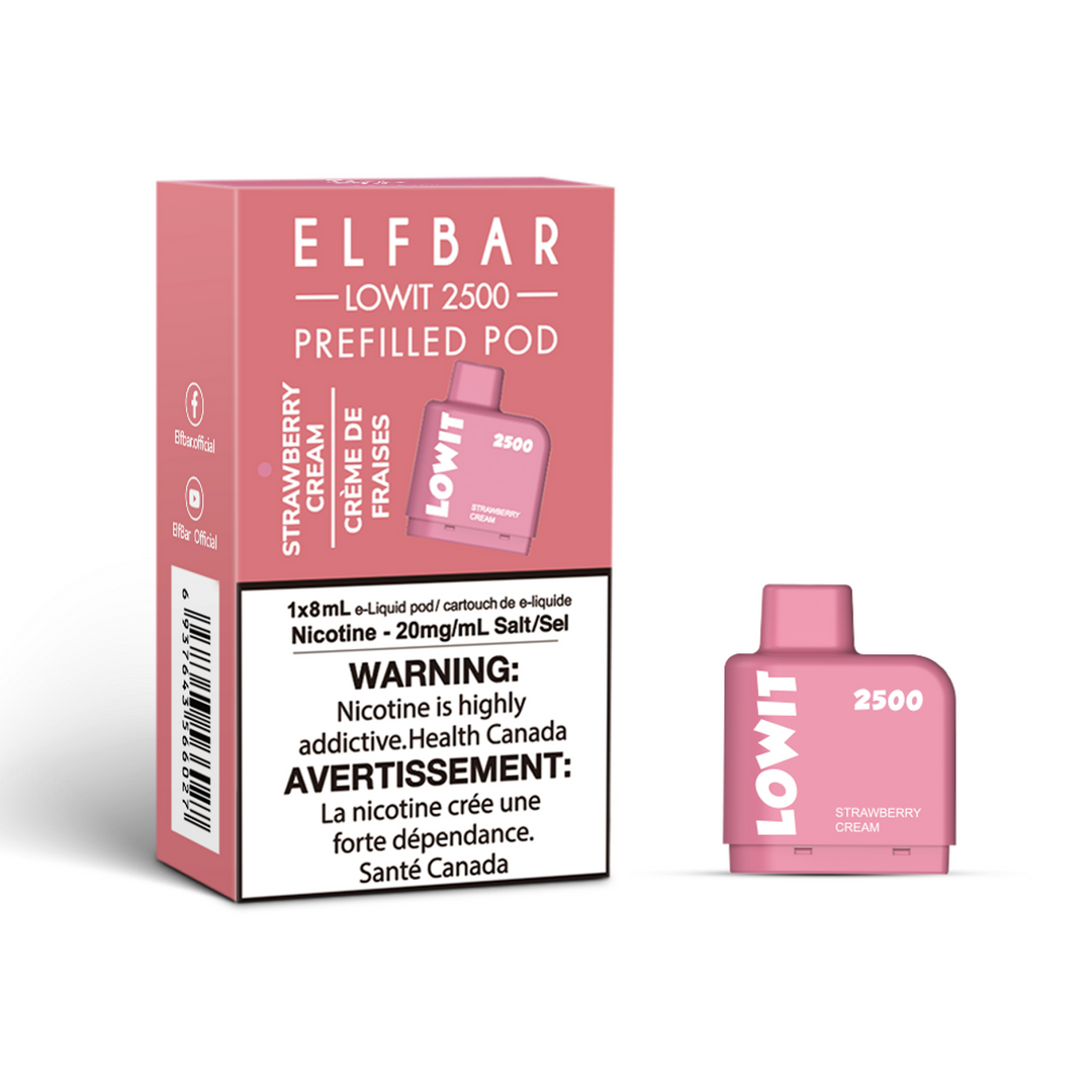 Strawberry Cream - Elf Bar Lowit 2500 Puff Disposable Pre-Filled Pod [Discontinued]