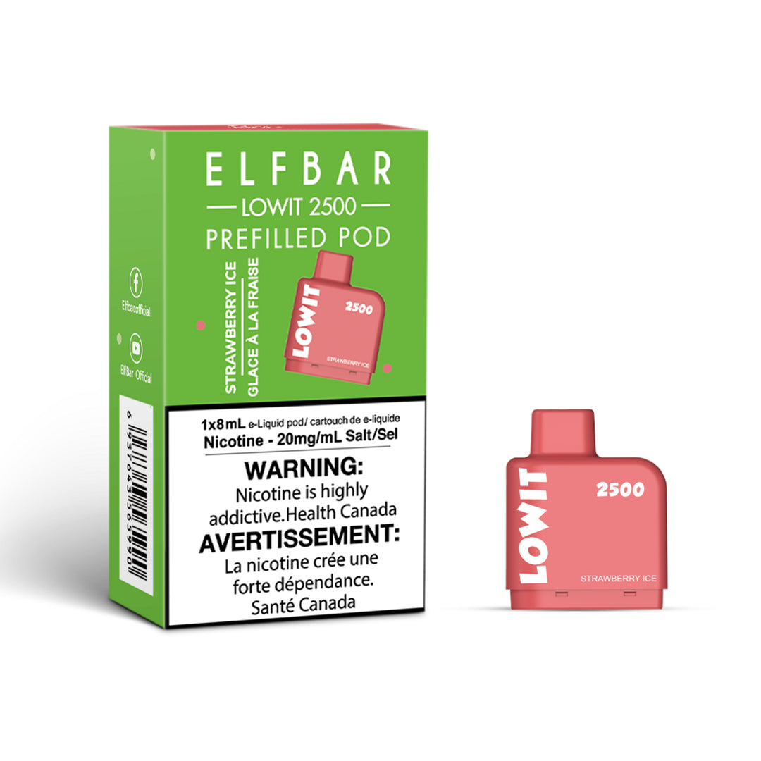 Strawberry Ice - Elf Bar Lowit 2500 Puff Disposable Pre-Filled Pod [Discontinued]