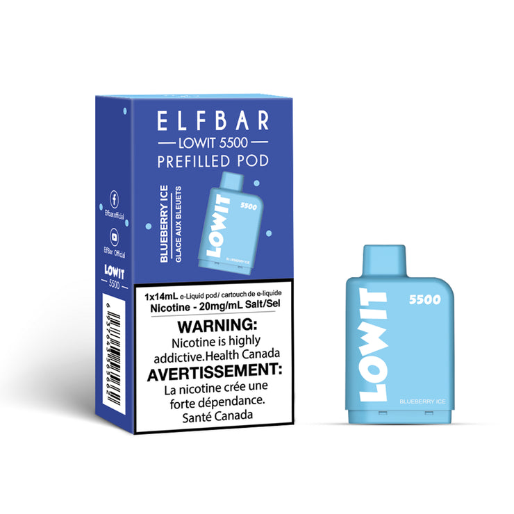 Blueberry Ice - Elf Bar Lowit 5500 Puff Disposable Pre-Filled Pod