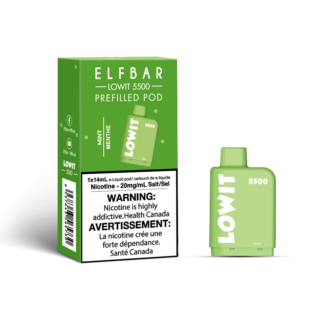 Mint - Elf Bar Lowit 5500 Puff Disposable Pre-Filled Pod [Discontinued]