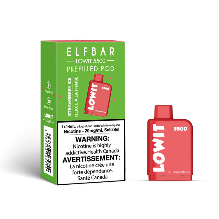 Strawberry Ice - Elf Bar Lowit 5500 Puff Disposable Pre-Filled Pod