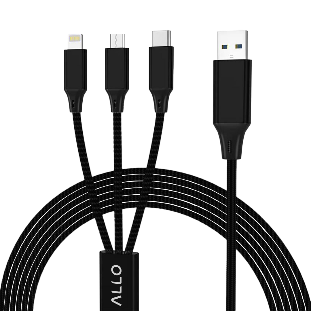 Allo 3-in-1 USB Charging Cable 1.2M (USB-C, microUSB, Lightning)
