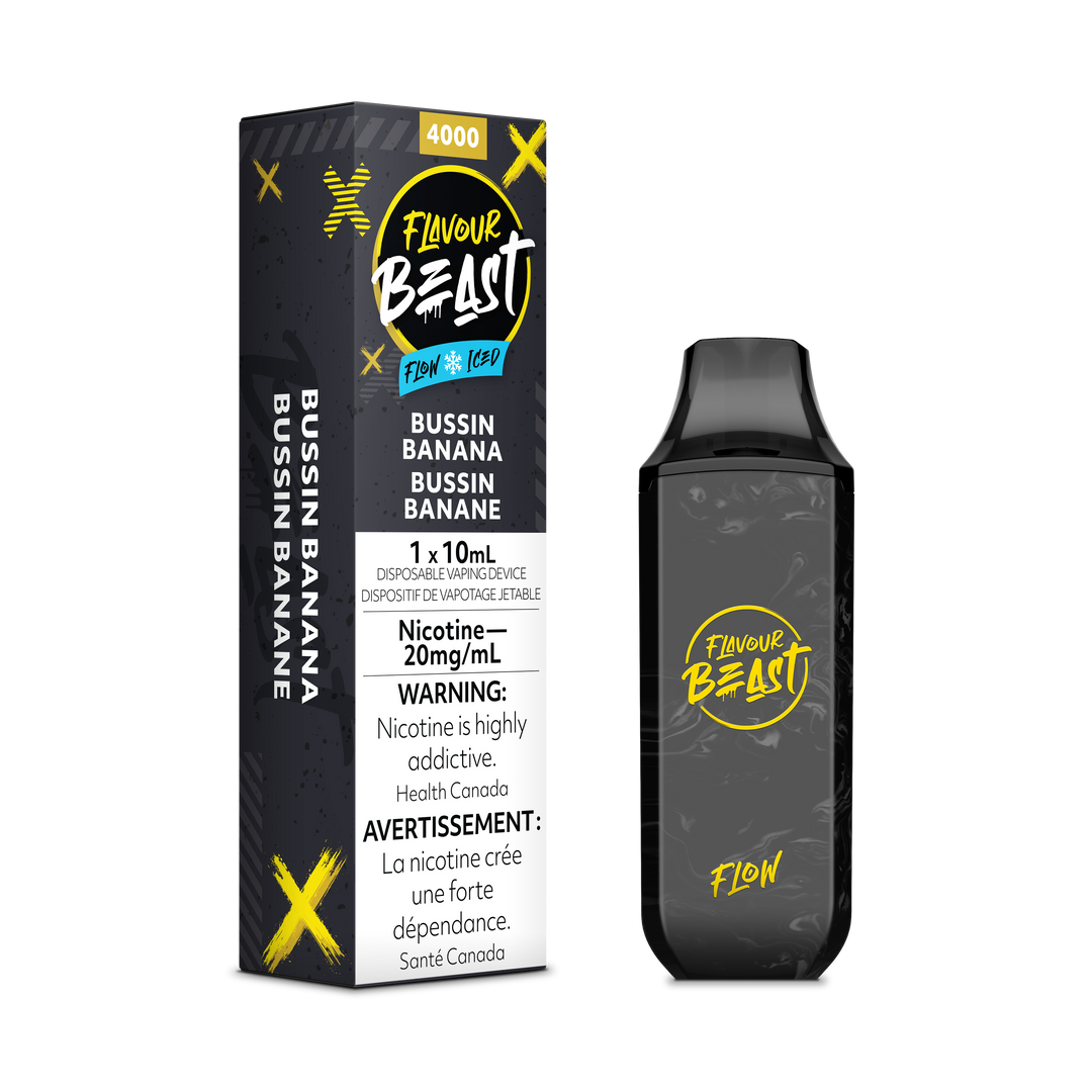Bussin' Banana Iced - Flavour Beast Flow 4000p Rechargeable Disposable Vape