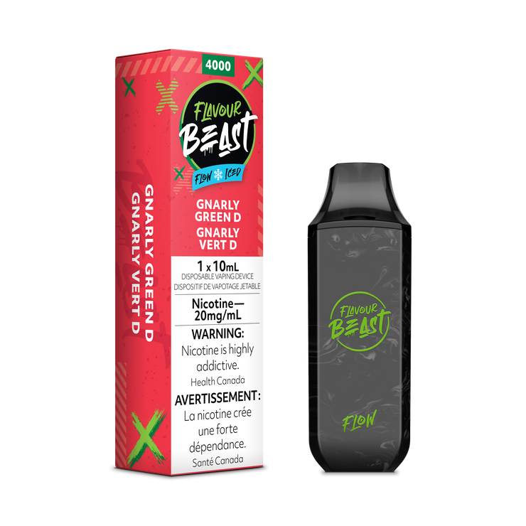 Gnarly Green D - Flavour Beast Flow 4000p Rechargeable Disposable Vape