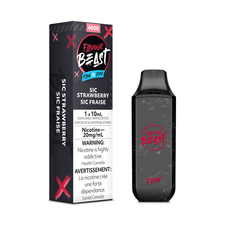 Sic Strawberry Iced - Flavour Beast Flow 4000p Rechargeable Disposable Vape Vape
