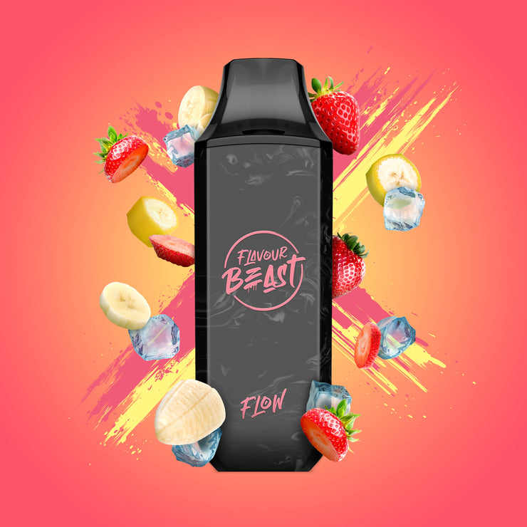STR8 Up Strawberry Banana Iced - Flavour Beast Flow 4000p Rechargeable Disposable Vape