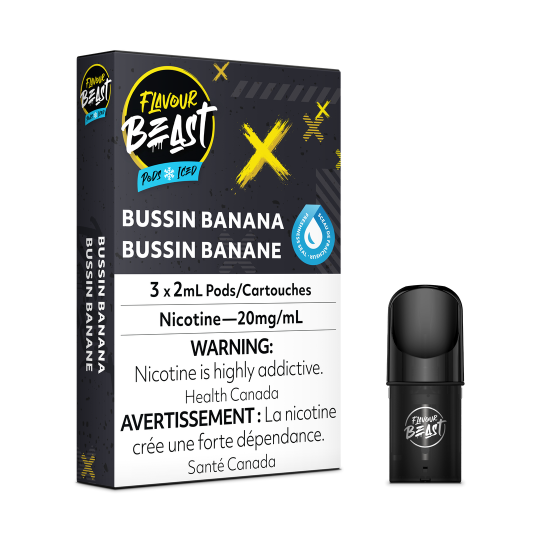 Bussin Banana Iced - Flavour Beast S-Pods (STLTH) 3-pk