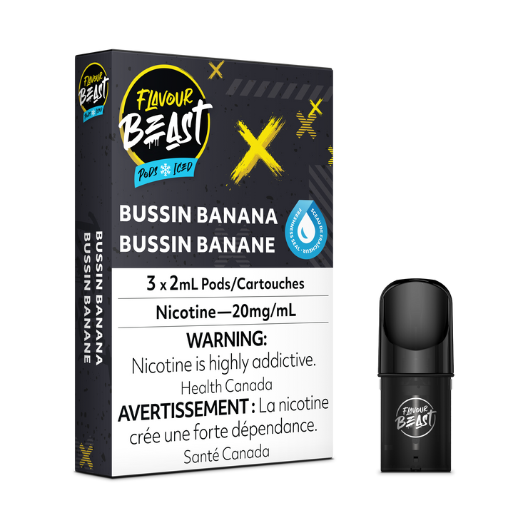 Bussin Banana Iced - Flavour Beast S-Pods (STLTH) 3-pk