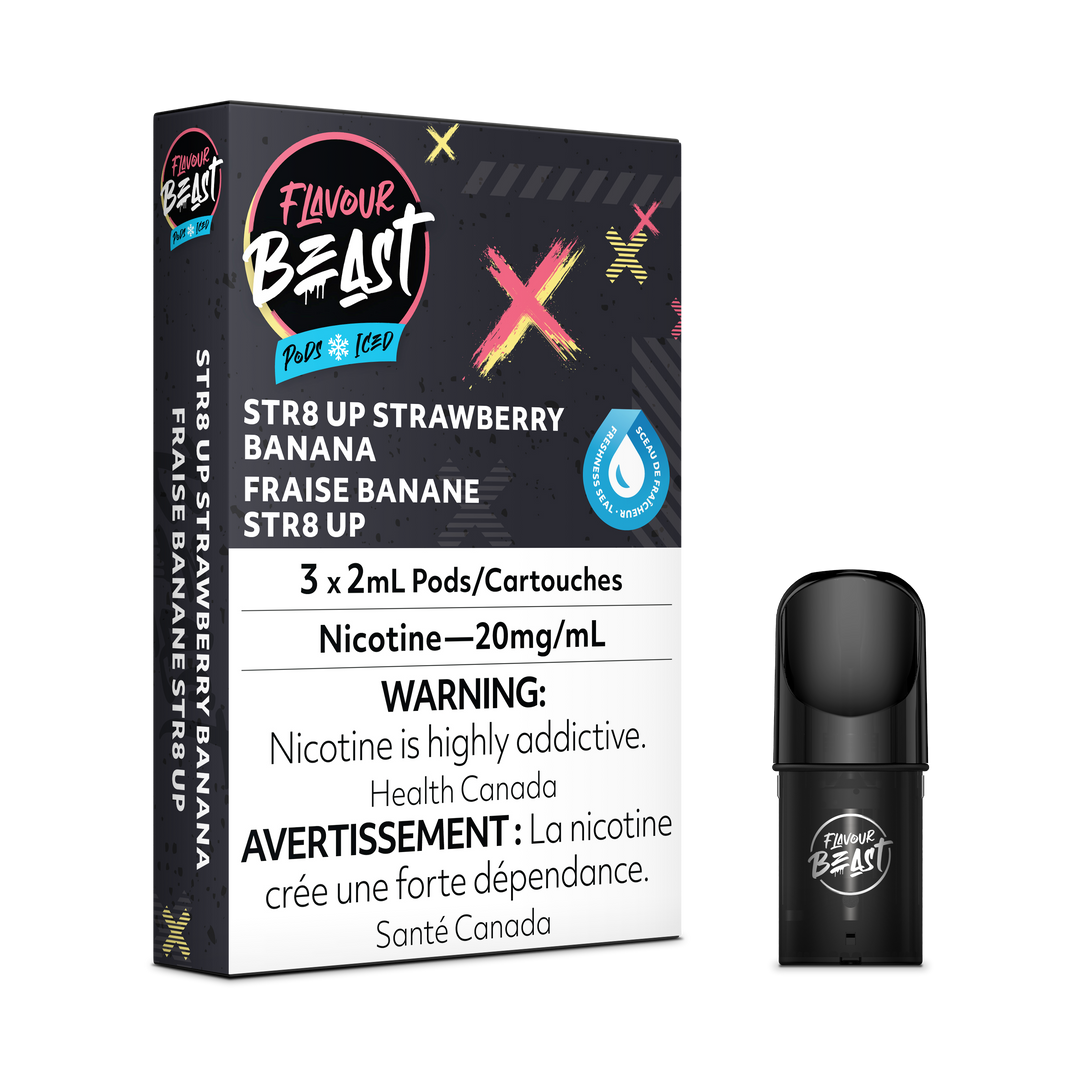 STR8 Up Strawberry Banana Iced - Flavour Beast S-Pods (STLTH) 3-pk