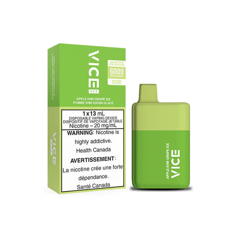 Apple Kiwi Grape Ice - VICE Box 6000p Rechargeable Disposable Vape